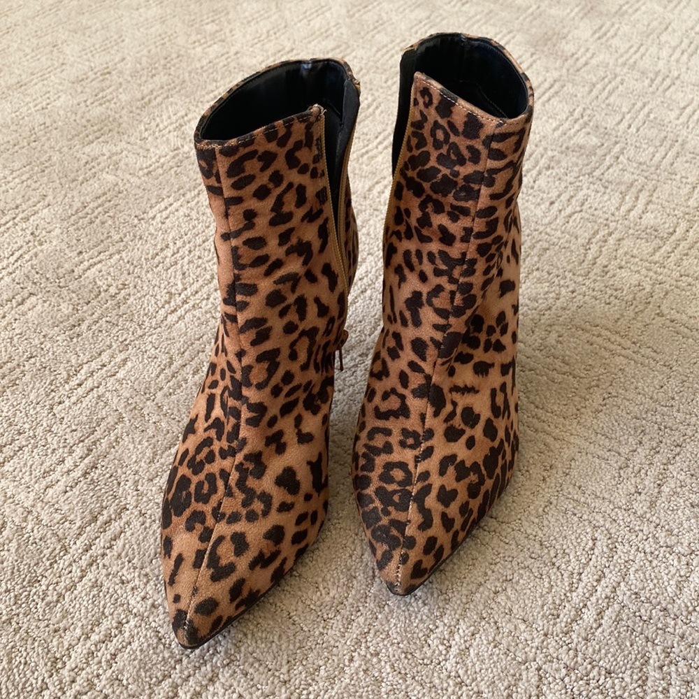 Cheetah print stiletto boots